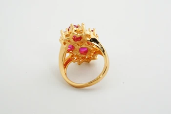 Yunkingdom cuatro de forma oval anillos para las mujeres de color oro anel gran anillo regalos ALP0544