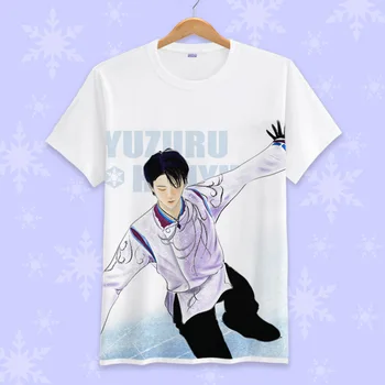 Yuzuru Hanyu Camisetas de Cosplay de Verano de Manga Corta de la Camiseta para las Mujeres de los Hombres Casual Tops Camisetas Camiseta