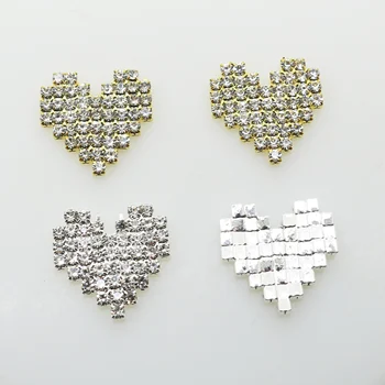 YWXINXI ventas Directas 10pcs/lot21MM Corazón de diamante de imitación de Joyería Artesanal de Materiales de Decoración de la Boda de DIY Adorno de Hebilla