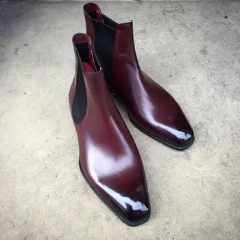 Zapatos de hombre de Alta Calidad de la Nueva Llegada de la Moda de Cuero de la Pu Varón Vestido Casual Botas Chelsea para los Hombres, Zapatos De Hombre HB188