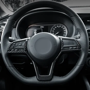 Zeratul Auto Ajuste para el Nissan Kicks 2018 - 2021 Accesorios ABS de Fibra de Carbono, Volante de Auto Panel de Cubierta de Protección de Recorte