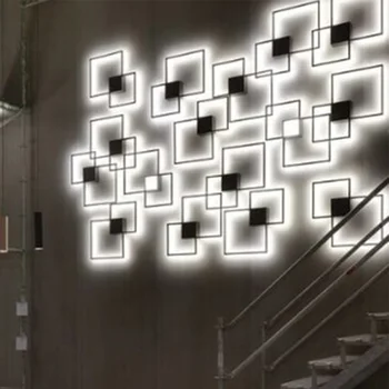 Zerouno LED de Interior de la Pared de la Lámpara del Salón Decoración de la Pared de Luz Hogar Accesorio de Iluminación Loft Escalera de Luz Redonda de la Plaza de 20W 24W Wandlamp