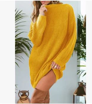 ZOGAA Elegante Otoño de gran tamaño Suéter de las Mujeres de Sólidos Sueltos de tejidos de Punto Suéteres de las Mujeres Jersey de Manga Larga de Mujer de Puente Nuevo