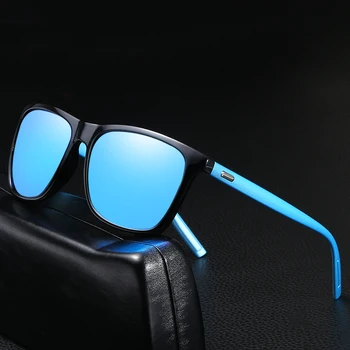 ZXWLYXGX Diseño de la Marca de Gafas de sol Polarizadas Hombres Controlador de Tonos Masculinos Retro Vintage Gafas de Sol de los Hombres Spuare Espejo UV400 Oculos