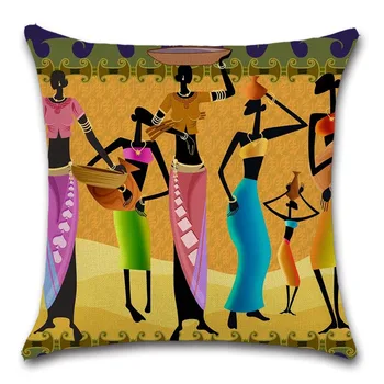 África Patrón de la Mujer de la Pintura de Baile de arte de la Cubierta del Amortiguador de la Decoración de la casa en el sofá de su Casa el asiento de la silla Exótico regalo para el amigo funda de almohada